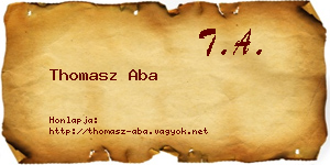 Thomasz Aba névjegykártya
